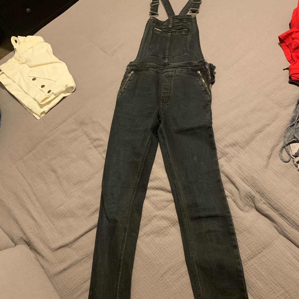 NWOT Free People Black Overalls